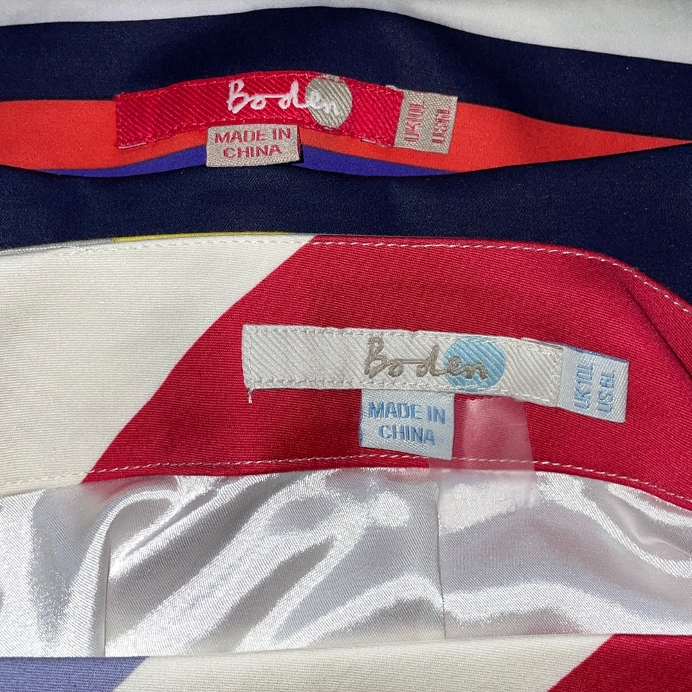Boden Striped Pencil Skirts 6L Coastal Nautical Career Workwear Classic 2 Skirts - Picture 7 of 13